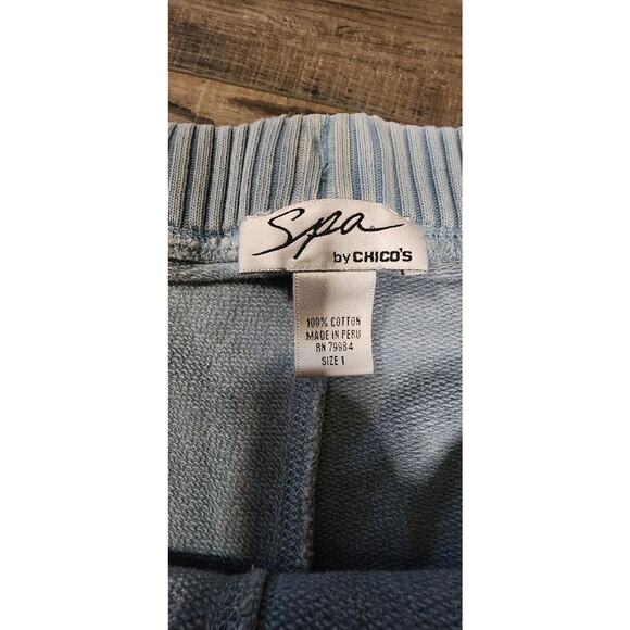 Pre-owned Light Blue Spa By Chicos Casual Pants Elastic Pull On Size 1. 2100 - Picture 3 of 6